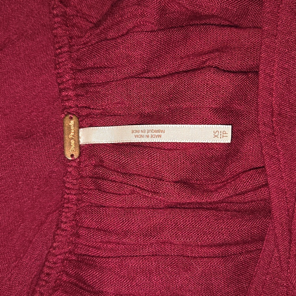 Free People Magenta Embroidered Long Sleeve Mini Semi Backless Dress - Picture 10 of 11